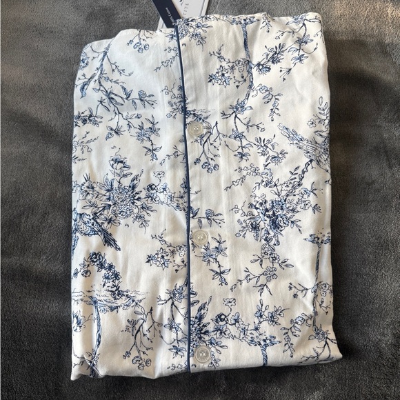 PETITE PLUME Women's Twill Long Sleeve Short Set in Timeless Toile NWT - Picture 7 of 10